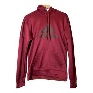 Adidas Mens Hoodie ClimaWarm Burgundy Small